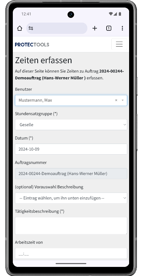 Mobile Zeiterfassung